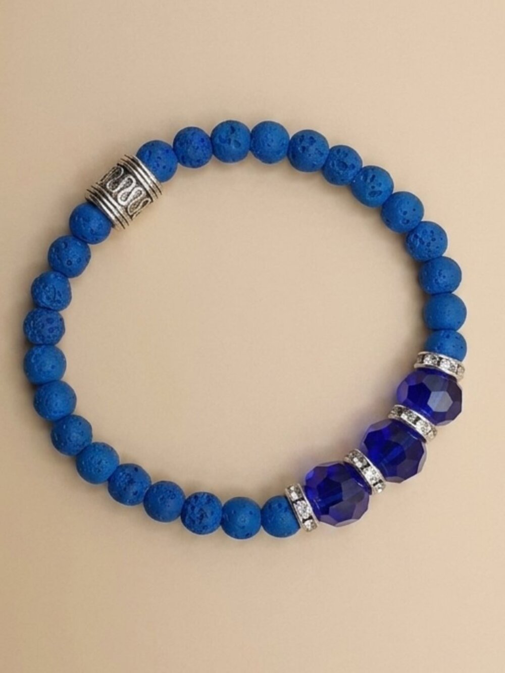 Royal Blue Crystal Beaded Bracelet